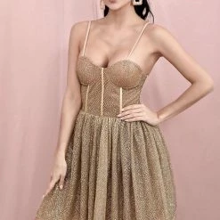 Birthday Suit Jessica Bara Esperanza Bustier Glitter Mini Dress