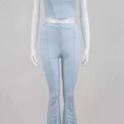 Jenna Jenovich Jessica Bara Myra Crop Top And Pant Two Piece Set