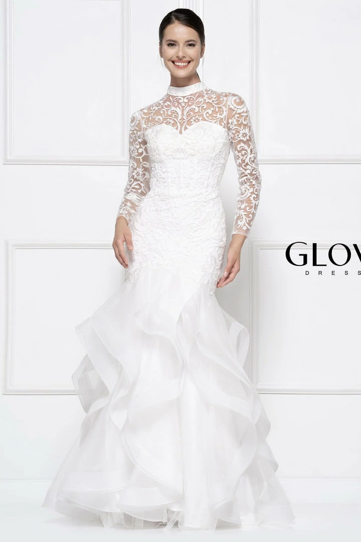 Colors Dress High Neck Ruffled Trumpet Gown The Event Shop