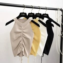 Influencer Style Jessica Bara Joel Ruched Knitted Crop Top