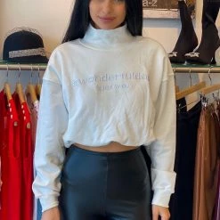 Jessica Bara Alex High Neck Cropped Sweatshirt