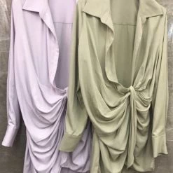 Jessica Bara Jagger Long Sleeve Draped Mini Dress