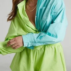 Reve Doll Essentials Jessica Bara Janece Colorblock Top And Shorts Two Piece Set