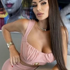 Jessica Bara Starla Knit Flare Two Piece Set