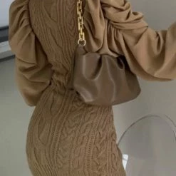 Reve Doll Essentials Jessica Bara Bryce Puff Sleeve Knitted Mini Dress