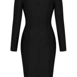 Jessica Bara Kazzie Long Sleeve Cut Out Midi Dress