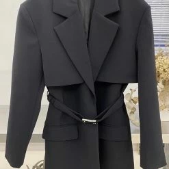 Jessica Bara Larza Long Lapel Belted Jacket