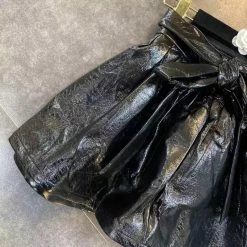 Jessica Bara Bryant PU Leather Belted Mini Skirt