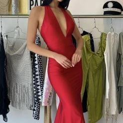 Atria Halter Neck Bodycon Gown The Event Shop