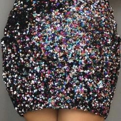 Jessica Bara Armani Sequin Bodycon Mini Skirt