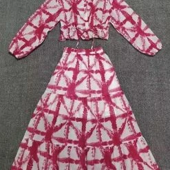 Summer Lovin' Jessica Bara Maura Long Sleeve Top And Maxi Skirt Two Piece Set