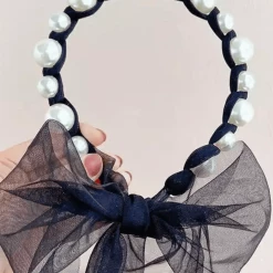 Accessories Jessica Bara Addie Pearl Ribbon Headband