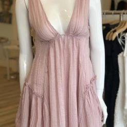 Jessica Bara Jonah V Neck Ruffle Mini Dress