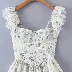 Jessica Bara Elda Ruffle Lace Up Back Corset Top Summer Lovin'