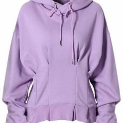 Tops Jessica Bara Janie Pleated Hooded Pullover Sweatshirt