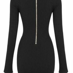 Dresses Jessica Bara Dominika Long Sleeve Cut Out Mesh Dress