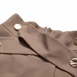 Jessica Bara Suri High Waisted Gold Button Shorts