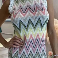 Jessica Bara Cressida Patchwork Sleeveless Knit Mini Dress