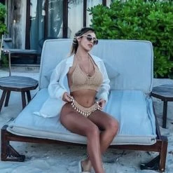 Jessica Bara Kayleigh Crochet Two Piece Bikini Set Influencer Style