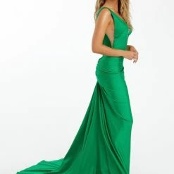 Nicole Bakti Backless Ruched Gown