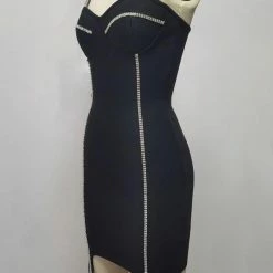 Jessica Bara Brock Bandage Crystal Mini Dress