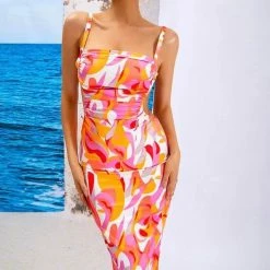 Jessica Bara Cyrus Cut Out Midi Dress Summer Lovin'