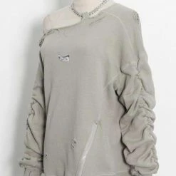 Reve Doll Essentials Jessica Bara Demi Cold Shoulder Chain Choker Sweatshirt