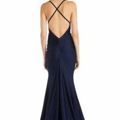 Jessica Bara Brennah Backless Ruched Gown