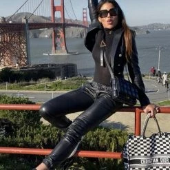 Jessica Bara Bonnie Leather Button Blazer