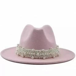 Jessica Bara Antonella Wool Felt And Pearl Short Brim Hat