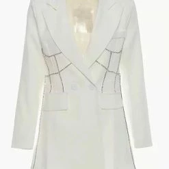 Jessica Bara Dionara Rhinestone Double Breasted Blazer Influencer Style