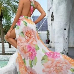 Jessica Bara Hadleigh Halter Floral Maxi Dress