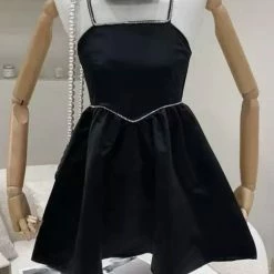 Jessica Bara Elsa Rhinestone Puffed Mini Dress