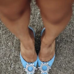 Jessica Bara Miller Rhinestone Pointed Heels Influencer Style