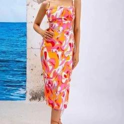 Jessica Bara Cyrus Cut Out Midi Dress Summer Lovin'