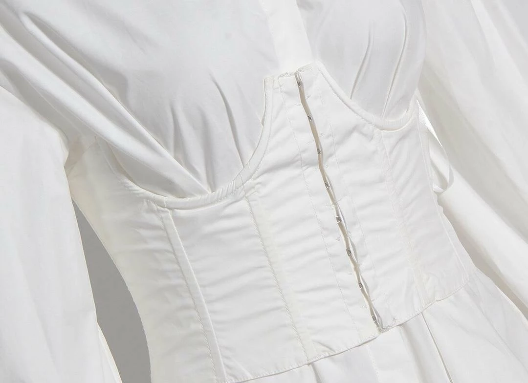 Jessica Bara Aubrey Long Sleeve Corset Shirt Dress Reve Doll Essentials