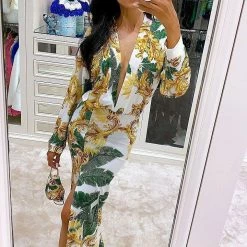 Cioccolato Afrodita Jungle Baroco Print Maxi Dress