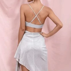 Jessica Bara Adaya Crop Top And Skirt Two Piece Set