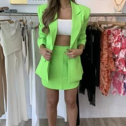 Kelsey Adams Jessica Bara Lana Oversized Fluorescent Blazer