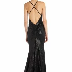 Jessica Bara Liz Sequin Open Back Gown