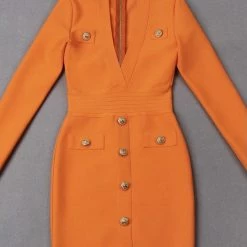 Jessica Bara Caroline Long Sleeve Bandage Dress