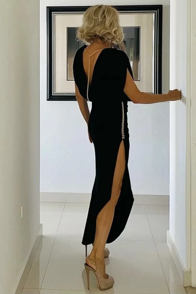 Jessica Bara Venice Sleeveless Backless Chain Maxi Dress