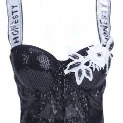 Summer Lovin' Jessica Bara Kristen Sequin Bustier Crop Top