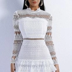 Jessica Bara Marcel Long Sleeve Lace Mini Dress