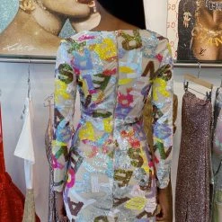 Influencer Style Jessica Bara Lorena Long Sleeve Letters Mini Dress