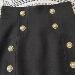 Reve Doll Essentials Jessica Bara Scottie High Waisted Button Mini Skirt