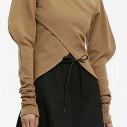 Jessica Bara Isaias Long Puff Sleeve Knit Top