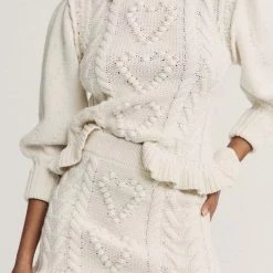 Jessica Bara Lottie Fuzzy Knit Sweater And Skirt Two Piece Set