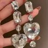 Jessica Bara Francine Crystal Heart Dangle Earrings The Event Shop