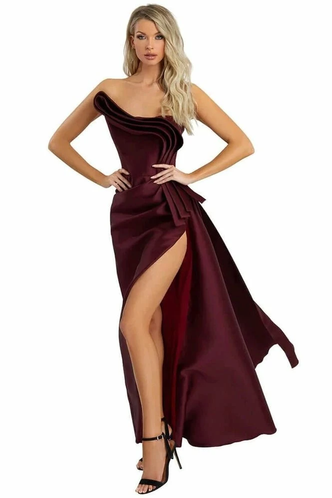 Nicole Bakti Strapless Layered Gown Dresses